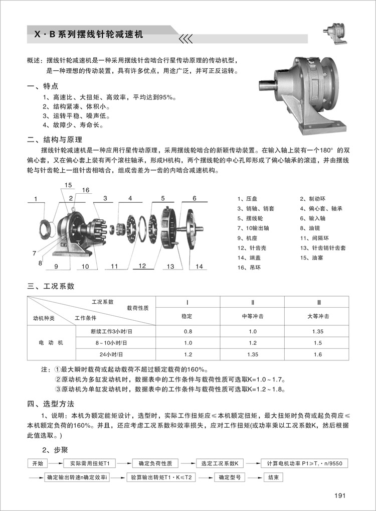 X.B擺線針輪減速機特點、結構及原理